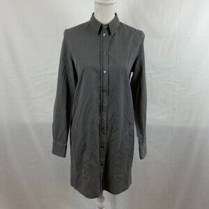 Acne Studios Shirt Dress 36 Gray Button Front Long Sleeve Pockets